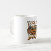 Trick Or Beer Halloween Pompoen Skelet Wings Mok (Voorkant links)