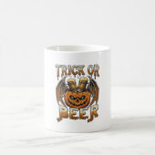 Trick Or Beer Halloween Pompoen Skelet Wings Mok (Center)