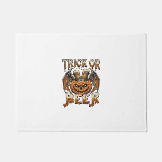 Trick Or Beer Halloween Pompoen Skelet Wings Mok Deurmat (Voorkant)
