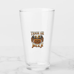 Trick Or Beer Halloween Pompoen Skelet Wings Mok Glas