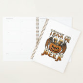 Trick Or Beer Halloween Pompoen Skelet Wings Mok Planner (Display)