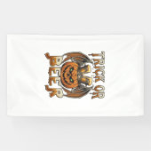 Trick Or Beer Halloween Pompoen Skelet Wings Mok Spandoek (Horizontaal)
