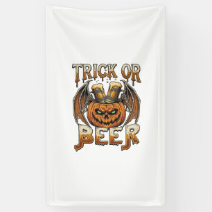 Trick Or Beer Halloween Pompoen Skelet Wings Mok Spandoek
