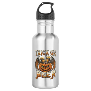Trick Or Beer Halloween Pompoen Skelet Wings Mok Waterfles