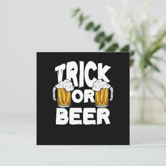 Trick or Beer Halloween Pumpkin Trick or treat Gif Kaart (Staand voorkant)