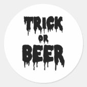 trick or beer ronde sticker (Voorkant)