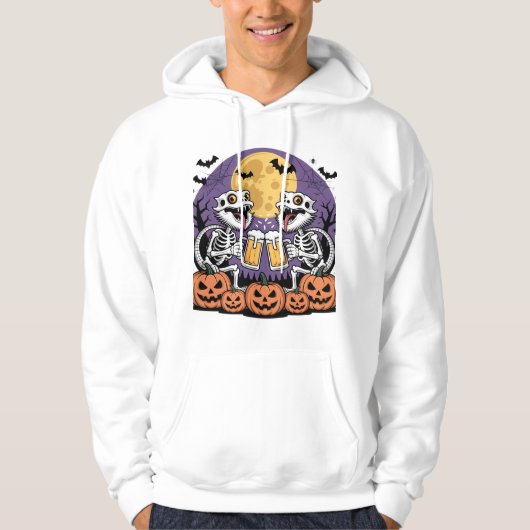 Trick or Beer Skeleton Dragons Design Hoodie (Voorkant)