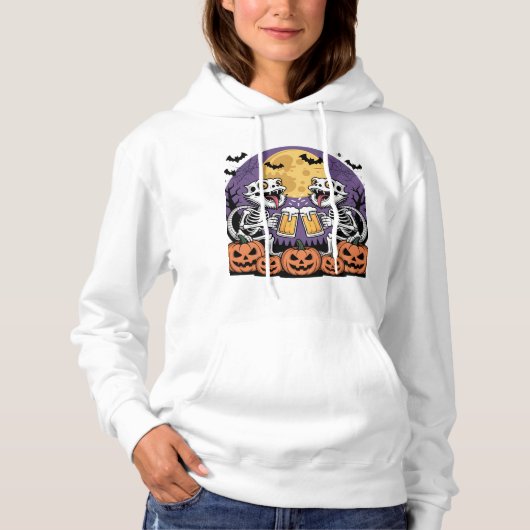 Trick or Beer Skeleton Dragons Design Hoodie (Voorkant)