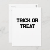 Trick or. Behandel Halloween spookachtige zwarte e Briefkaart (Voorkant / Achterkant)