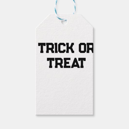 Trick or. Behandel Halloween spookachtige zwarte e Cadeaulabel (Voorkant)