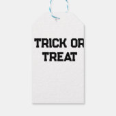 Trick or. Behandel Halloween spookachtige zwarte e Cadeaulabel (Achterkant)