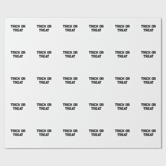 Trick or. Behandel Halloween spookachtige zwarte e Cadeaupapier (Vlak)