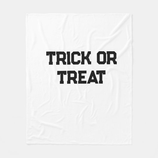 Trick or. Behandel Halloween spookachtige zwarte e Fleece Deken (Voorkant)