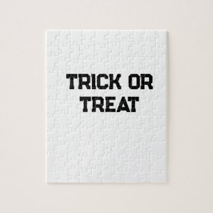Trick or. Behandel Halloween spookachtige zwarte e Legpuzzel