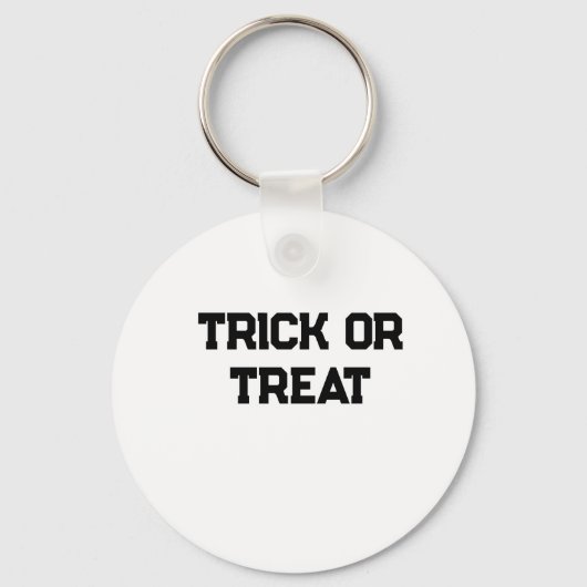 Trick or. Behandel Halloween spookachtige zwarte e Sleutelhanger (Voorkant)