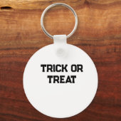 Trick or. Behandel Halloween spookachtige zwarte e Sleutelhanger (Voorkant)