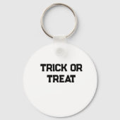 Trick or. Behandel Halloween spookachtige zwarte e Sleutelhanger (Achterkant)