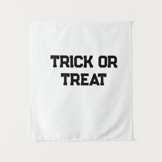 Trick or. Behandel Halloween spookachtige zwarte e Wandkleed (Voorkant)