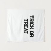 Trick or. Behandel Halloween spookachtige zwarte e Wandkleed (Voorkant (horizontaal))