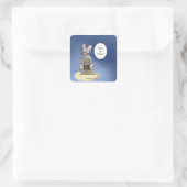 Trick-or-Cheese Halloween mummie Vierkante Sticker (Tas)