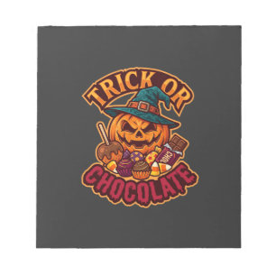 Trick Or Chocolade Halloween Pompoen Heksenhoed Ka Notitieblok