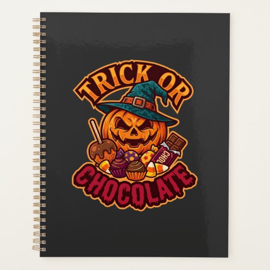 Trick Or Chocolade Halloween Pompoen Heksenhoed Ka Planner (Voorkant)