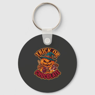 Trick Or Chocolade Halloween Pompoen Heksenhoed Ka Sleutelhanger