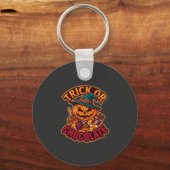 Trick Or Chocolade Halloween Pompoen Heksenhoed Ka Sleutelhanger (Voorkant)