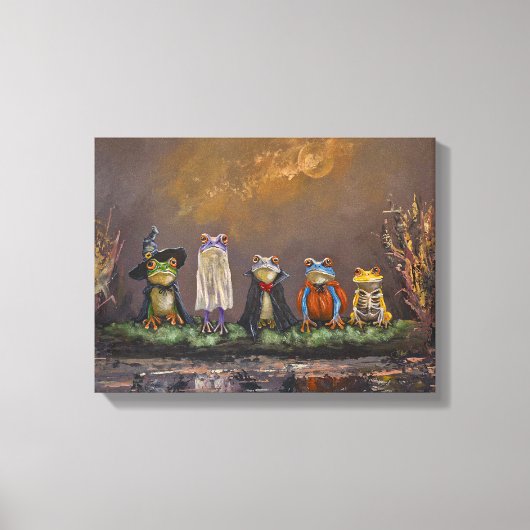 Trick or Croak handgeschilderde halloween Canvas Afdruk (Voorkant)