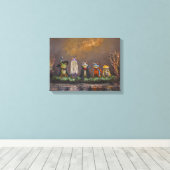 Trick or Croak handgeschilderde halloween Canvas Afdruk (Insitu (Houten vloer))