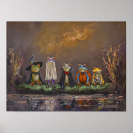 Trick or Croak handgeschilderde halloween Poster