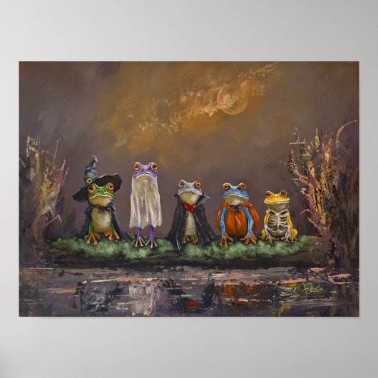 Trick or Croak handgeschilderde halloween Poster (Voorkant)