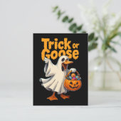 Trick or Gans Halloween Gans Briefkaart (Staand voorkant)