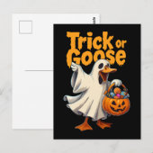Trick or Gans Halloween Gans Briefkaart (Voorkant / Achterkant)