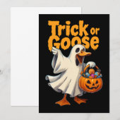 Trick or Gans Halloween Gans Kaart (Voorkant / Achterkant)