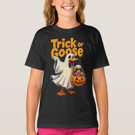 Trick or Gans Halloween Gans T-shirt (Voorkant)