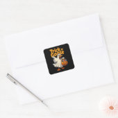 Trick or Gans Halloween Gans Vierkante Sticker (Envelop)