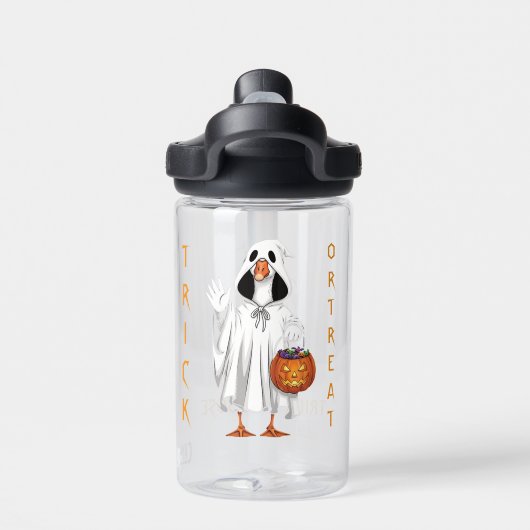 Trick or Goose Halloween Ghost Waterfles (Achterkant)