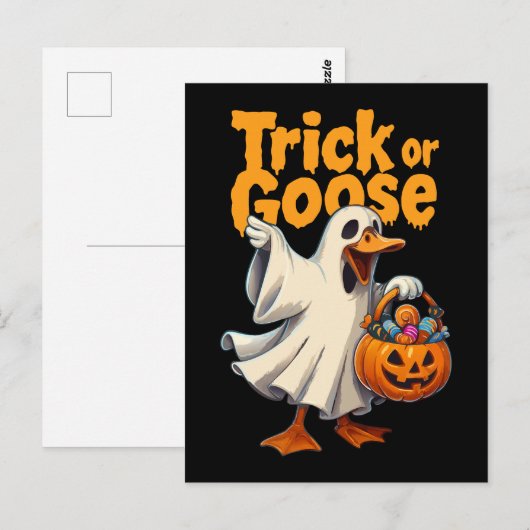 Trick or Goose Halloween Goose Briefkaart (Voorkant / Achterkant)