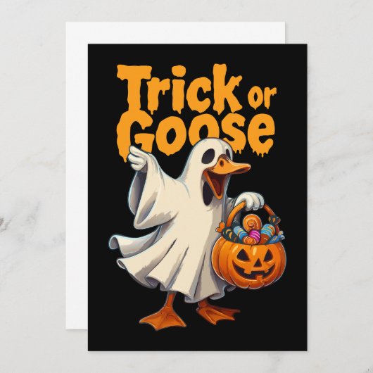 Trick or Goose Halloween Goose Kaart (Voorkant / Achterkant)