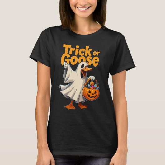 Trick or Goose Halloween Goose T-shirt (Voorkant)