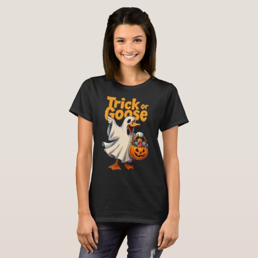 Trick or Goose Halloween Goose T-shirt (Voorkant volledig)