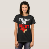 Trick Or Meat Halloween Bbq Grill Funny Beef  T-shirt (Voorkant volledig)