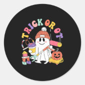 Trick Or Ot Occupational Therast Ghost Halloween W Ronde Sticker (Voorkant)