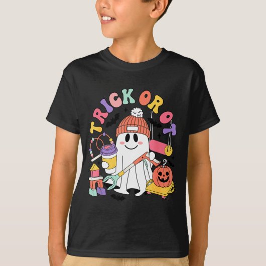 Trick Or Ot Occupational Therast Ghost Halloween W T-shirt (Voorkant)