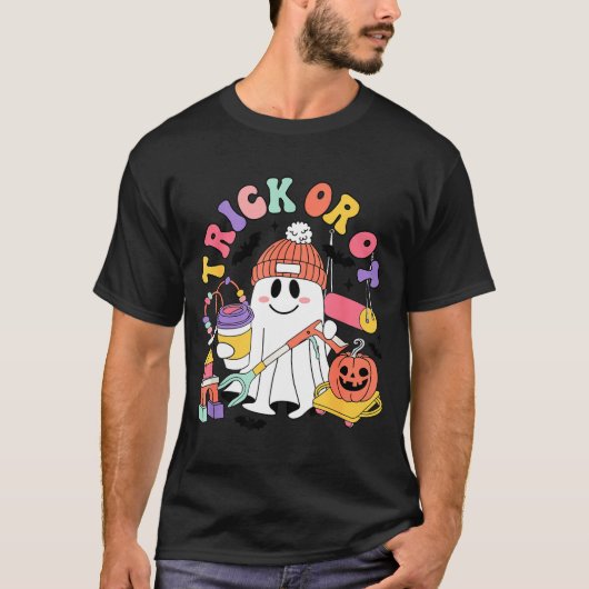 Trick Or Ot Occupational Therast Ghost Halloween W T-shirt (Voorkant)