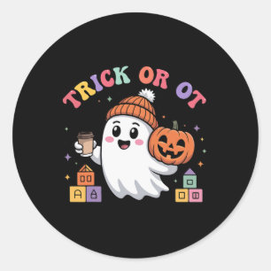 Trick or Ot Spooky Ergotherapie Ghost Hall Ronde Sticker