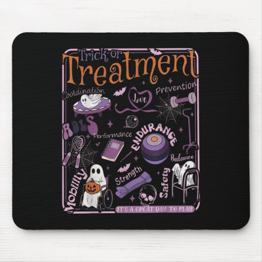 Trick or PT Fysiotherapie Therast Halloween Muismat (Voorkant)