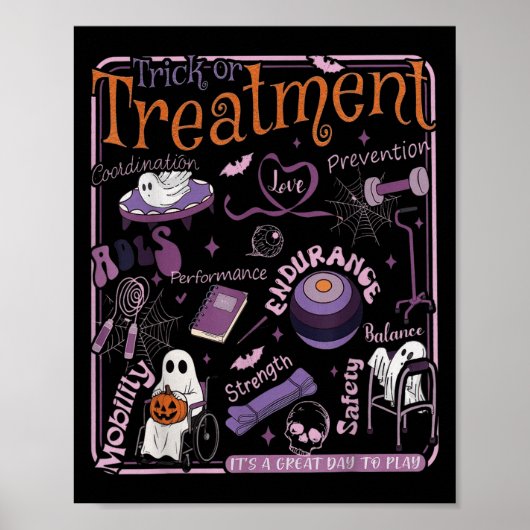 Trick or PT Fysiotherapie Therast Halloween Poster (Voorkant)
