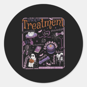 Trick or PT Fysiotherapie Therast Halloween Ronde Sticker